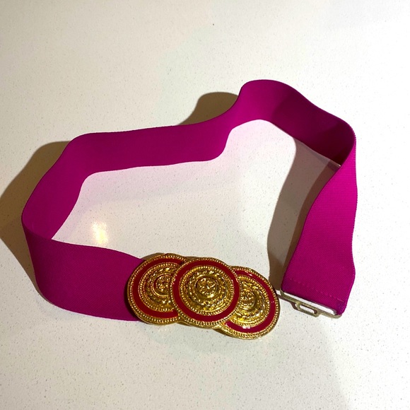 Vintage 80’s elastic belt - pink - Picture 1 of 3